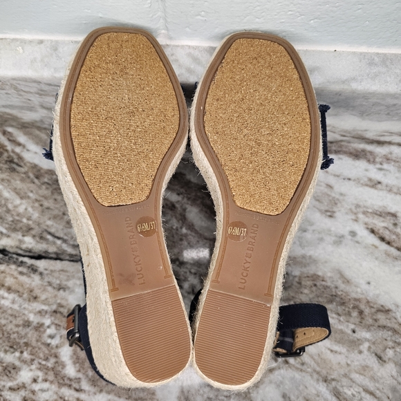 Lucky Brand Menika 2 Navy Espadrilles Shoes Wedge Heels Women's Size 6.5… - Picture 8 of 10